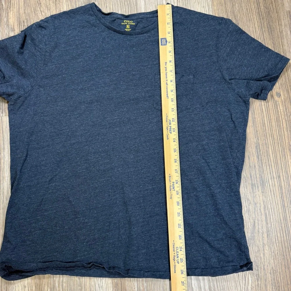 Polo Ralph Lauren Mens XL Navy Blue‎ Heather Pocket T-Shirt Cotton Pony Logo